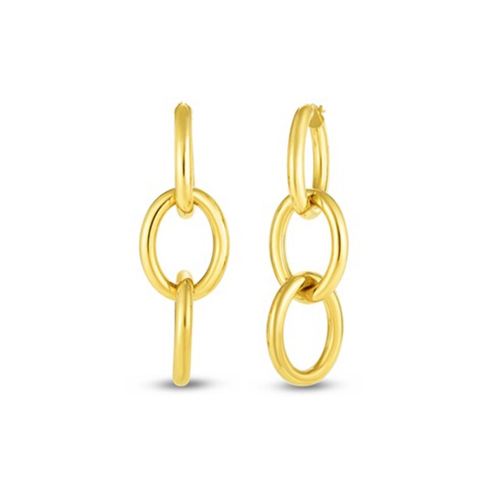 Roberto Coin 18k Yellow Gold Triple Link Drop Earrings