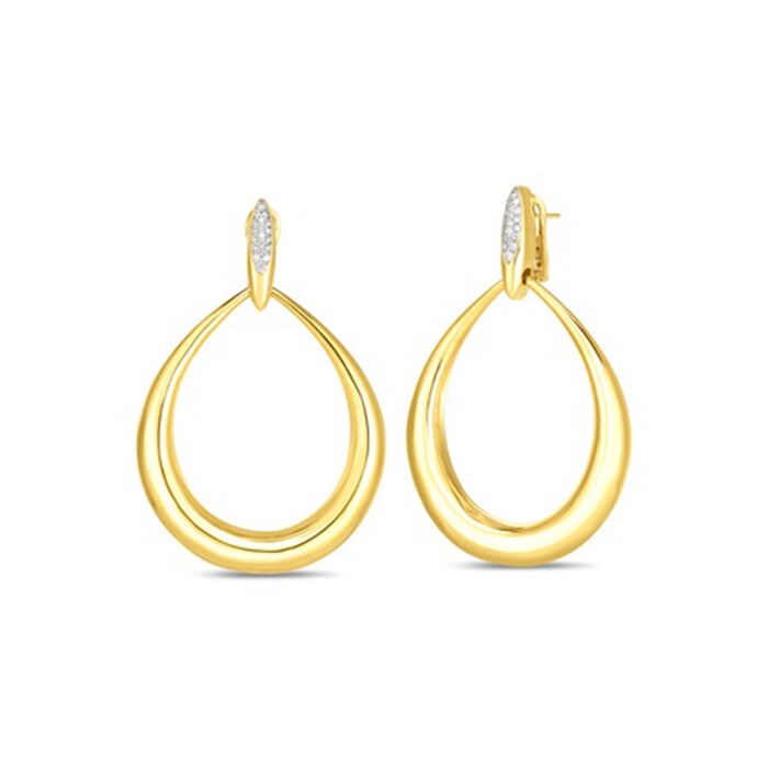 Roberto Coin 18k Yellow Gold 0.22cttw Diamond Oro Drop Earrings