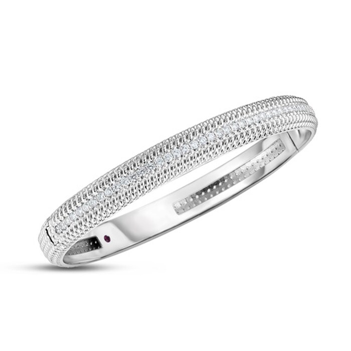 Roberto Coin 18k White Gold 0.84cttw Diamond Opera Bangle