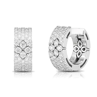 Roberto Coin 18k White Gold 0.95cttw Diamond Love in Verona Hoop Earrings Roberto Coin 18k White Gold 0.95cttw Diamond Love in Verona Hoop Earrings
