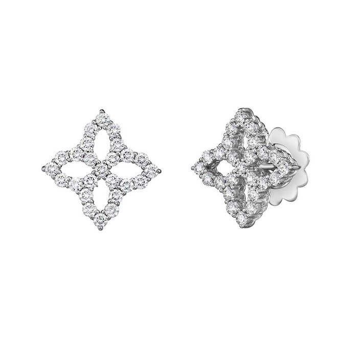 Roberto Coin 18k White Gold Princess Flower Stud Earrings