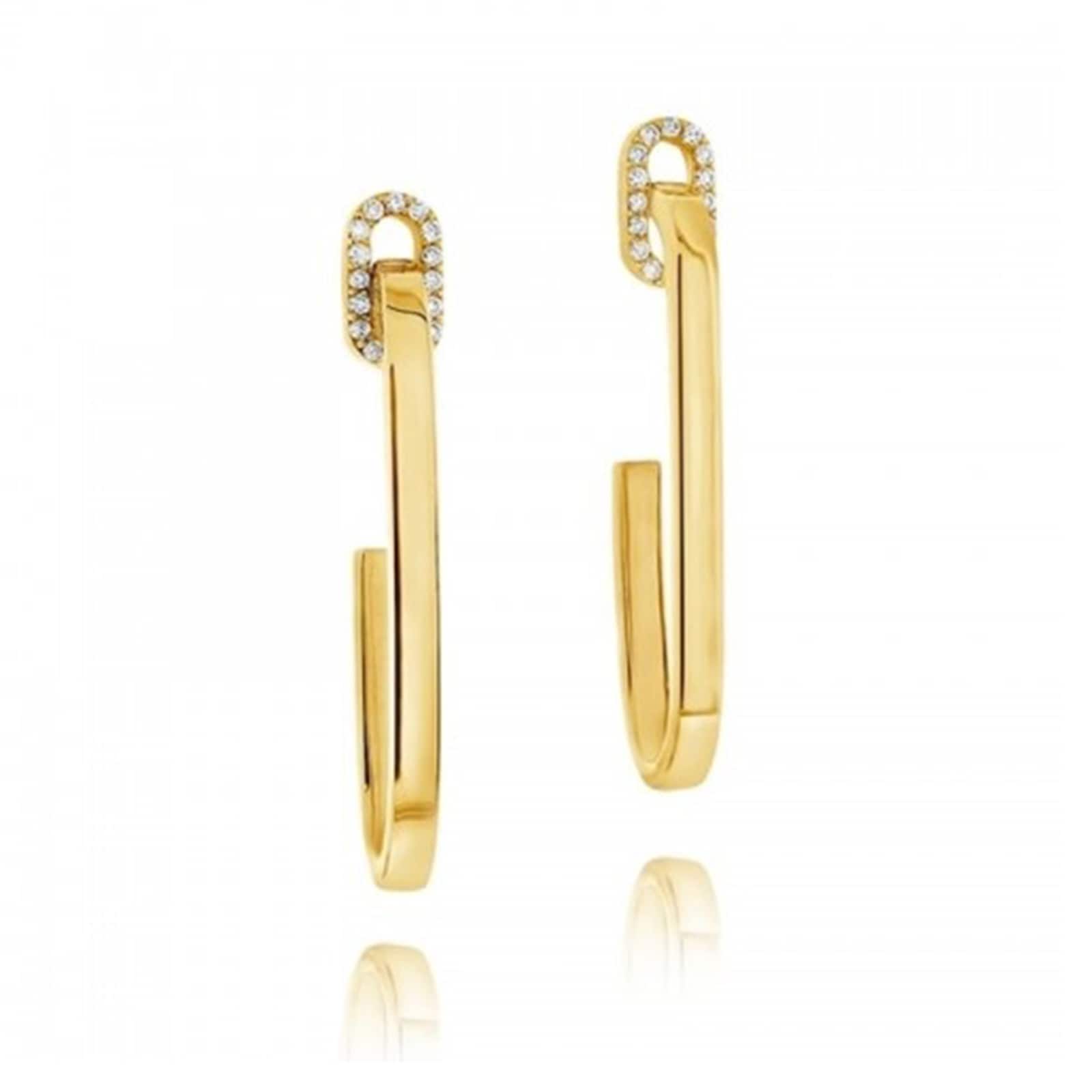 Roberto Coin 18k Yellow Gold 0.21cttw Diamond Oval Link Drop Earrings