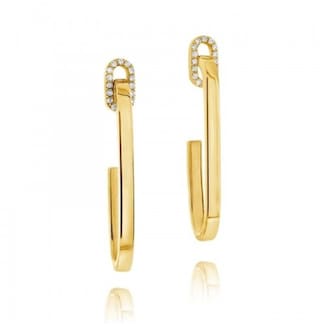 Roberto Coin 18k Yellow Gold 0.21cttw Diamond Oval Link Drop Earrings