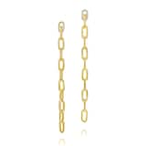 Roberto Coin 18k Yellow Gold 0.21cttw Diamond Oval Link Chain Drop Earrings