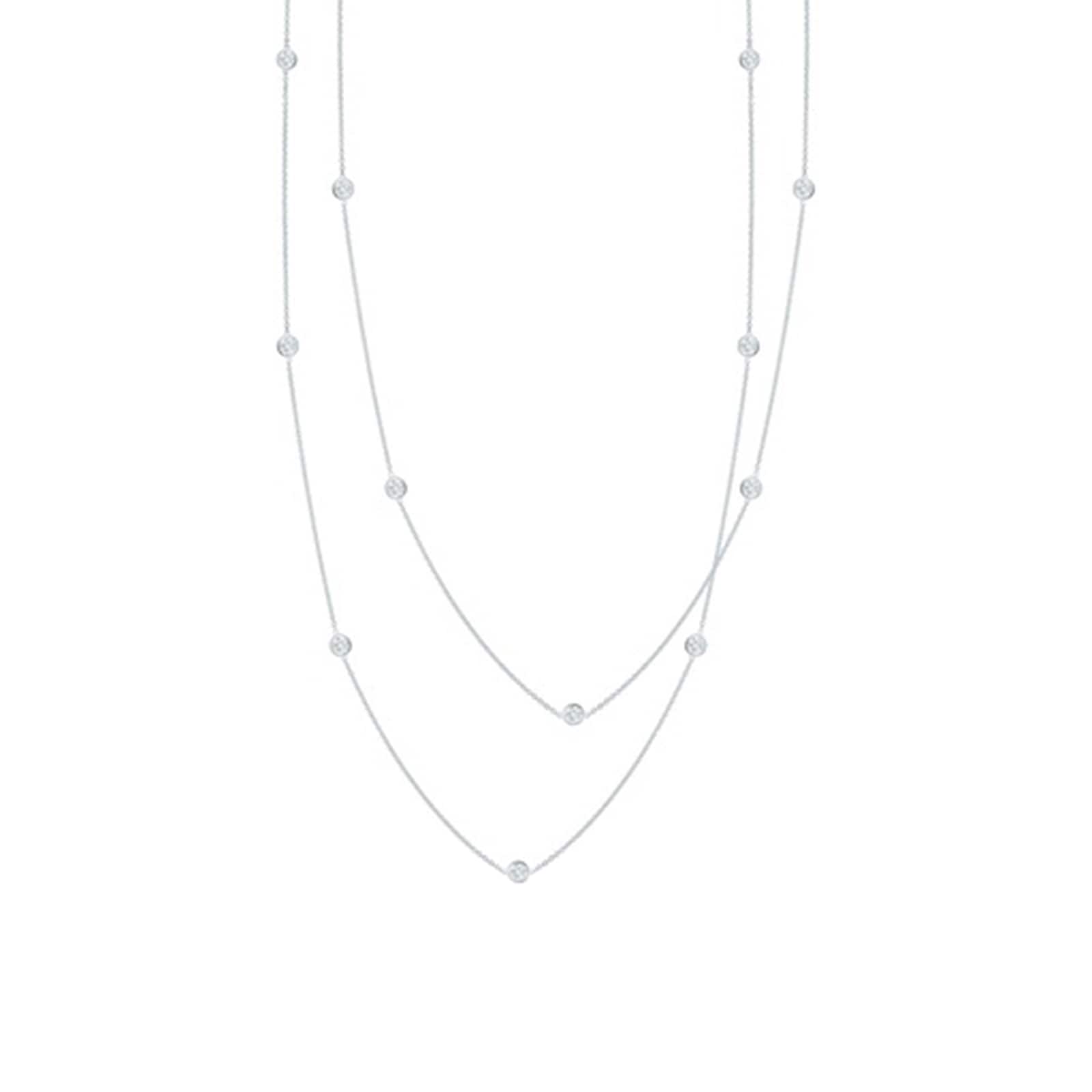 Roberto Coin 18k White Gold 0.75cttw Diamond 15 Station Necklace 36"