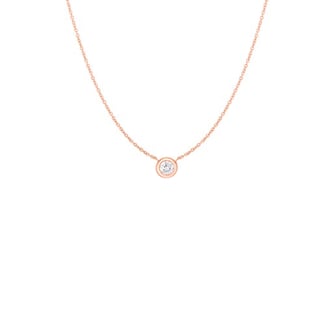 Roberto Coin 18k Rose Gold 0.38cttw Diamond Bezel Set Solitaire Pendant 18" Roberto Coin 18k Rose Gold 0.38cttw Diamond Bezel Set Solitaire Pendant 18"