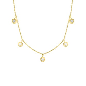 Roberto Coin 18k Yellow Gold 0.23cttw Diamond Dangle 5 Station Necklace Roberto Coin 18k Yellow Gold 0.23cttw Diamond Dangle 5 Station Necklace