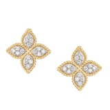 Roberto Coin 18k Yellow Gold 0.38cttw Diamond Princess Flower Stud Earrings
