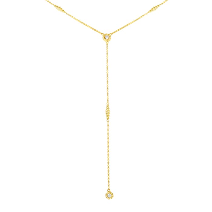 Roberto Coin 18k Yellow Gold 0.24cttw Diamond Barocco Y Necklace