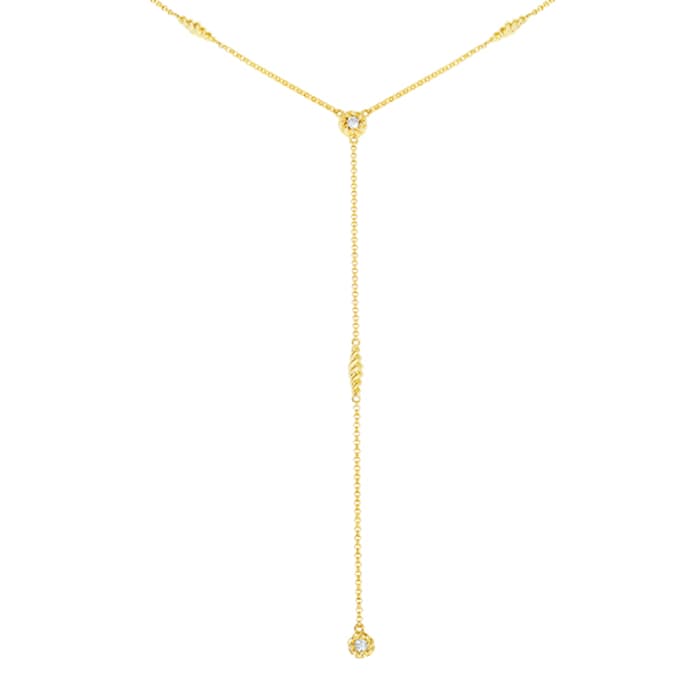 Roberto Coin 18k Yellow Gold 0.24cttw Diamond Barocco Y Necklace