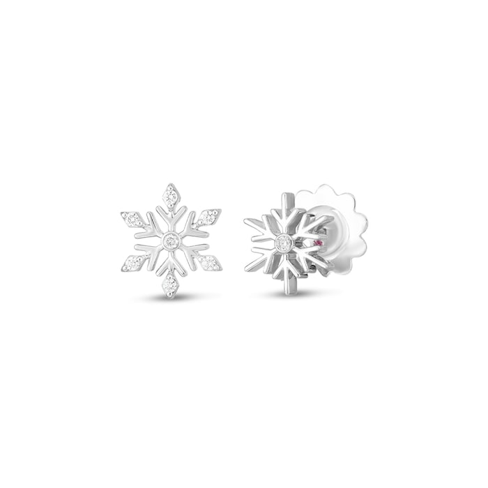 Roberto Coin 18k White Gold 0.07cttw Diamond Snowflake Stud Earrings