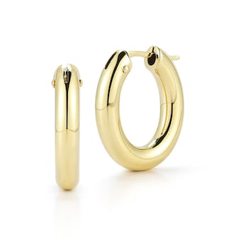 Roberto Coin 18K Yellow Gold Designer Gold Medium Hoop Earrings Roberto Coin 18K Yellow Gold Designer Gold Medium Hoop Earrings