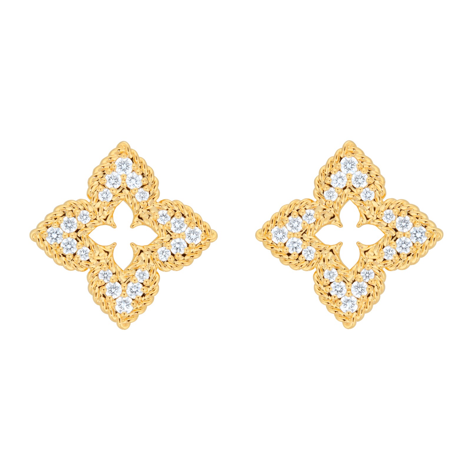 Roberto Coin Venetian Princess 18ct Yellow Gold 0.16ct Diamond Earrings Roberto Coin Venetian Princess 18ct Yellow Gold 0.16ct Diamond Earrings