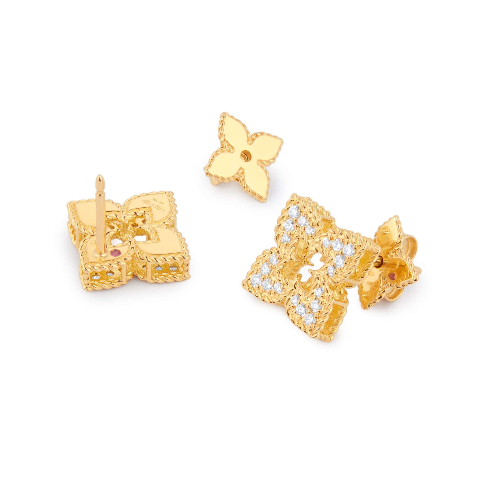 Roberto Coin Venetian Princess 18ct Yellow Gold 0.16ct Diamond Earrings Roberto Coin Venetian Princess 18ct Yellow Gold 0.16ct Diamond Earrings