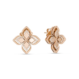 Roberto Coin Venetian Princess 18ct Rose Gold 0.14ct Diamond Stud Earrings
