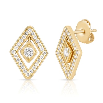 Roberto Coin 18k Yellow Gold 0.50ctw Diamond Lozenge Stud Earrings Roberto Coin 18k Yellow Gold 0.50ctw Diamond Lozenge Stud Earrings