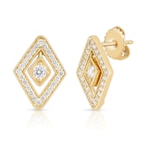 Roberto Coin 18k Yellow Gold 0.50ctw Diamond Lozenge Stud Earrings