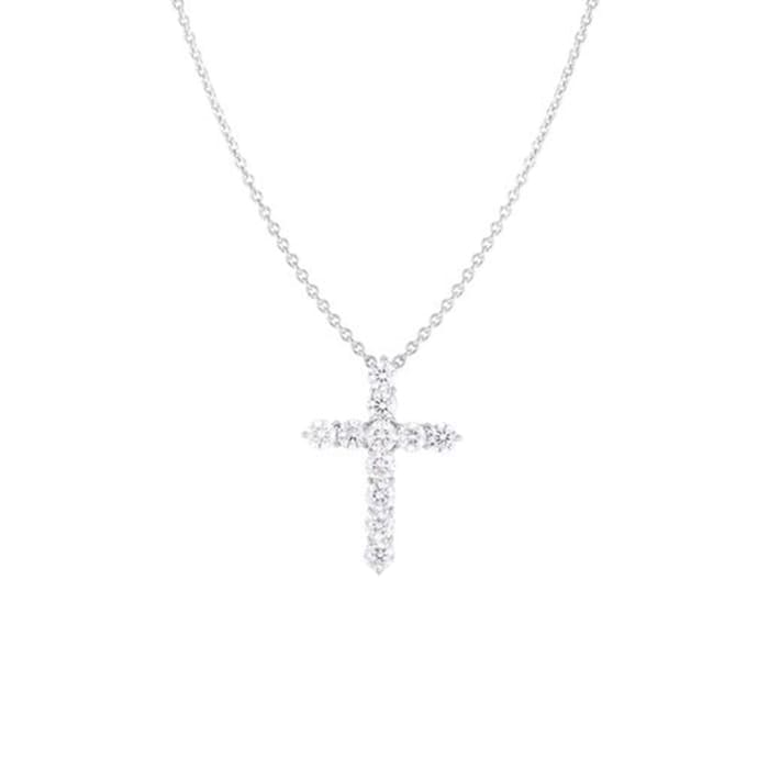 Roberto Coin 18k White Gold 1.77cttw Diamond XL Cross Pendant