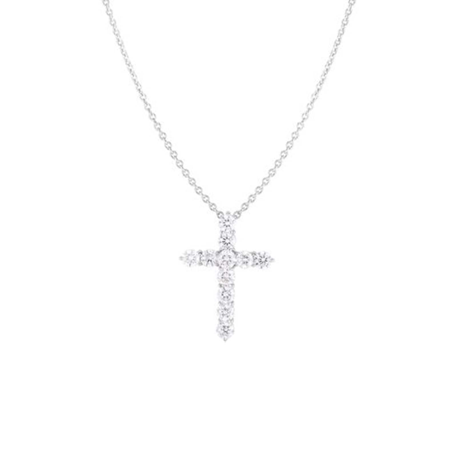 Roberto Coin 18k White Gold 1.77cttw Diamond XL Cross Pendant