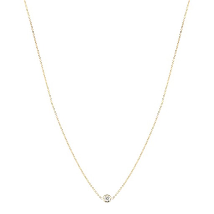 Roberto Coin 18k Yellow Gold 0.10cttw Diamond 1 Stone Station Necklace 18"