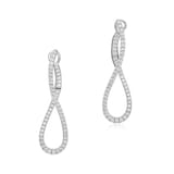 Roberto Coin 18k White Gold 0.90cttw Diamond Twisted Hoop Earrings