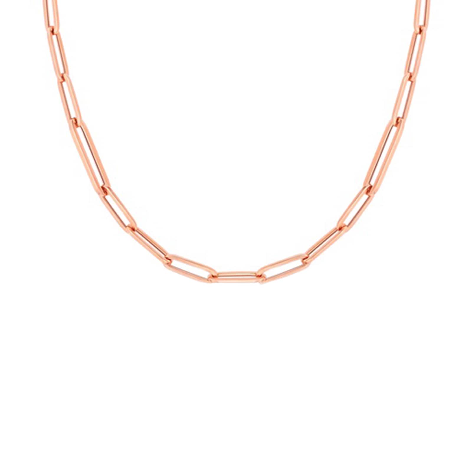 Stainless Steel Heart Paper Clip Rose Gold necklace Includes free Engraving  - keys love jewelry