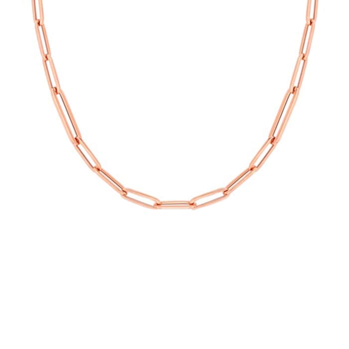 Roberto Coin 18k Rose Gold Paperclip Link Chain Necklace 17"