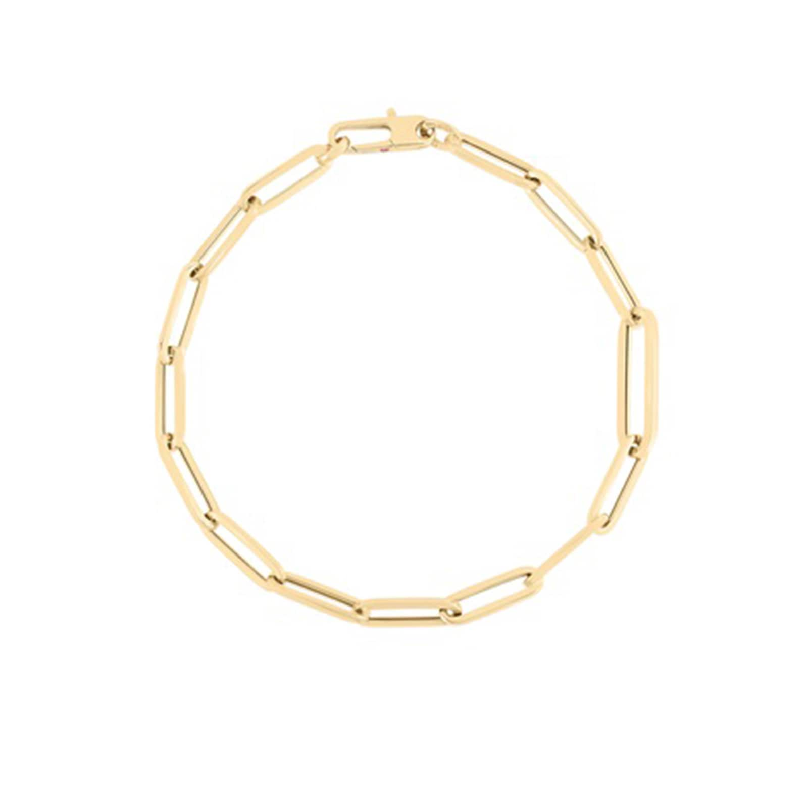 18k Yellow Gold Paperclip Link Bracelet