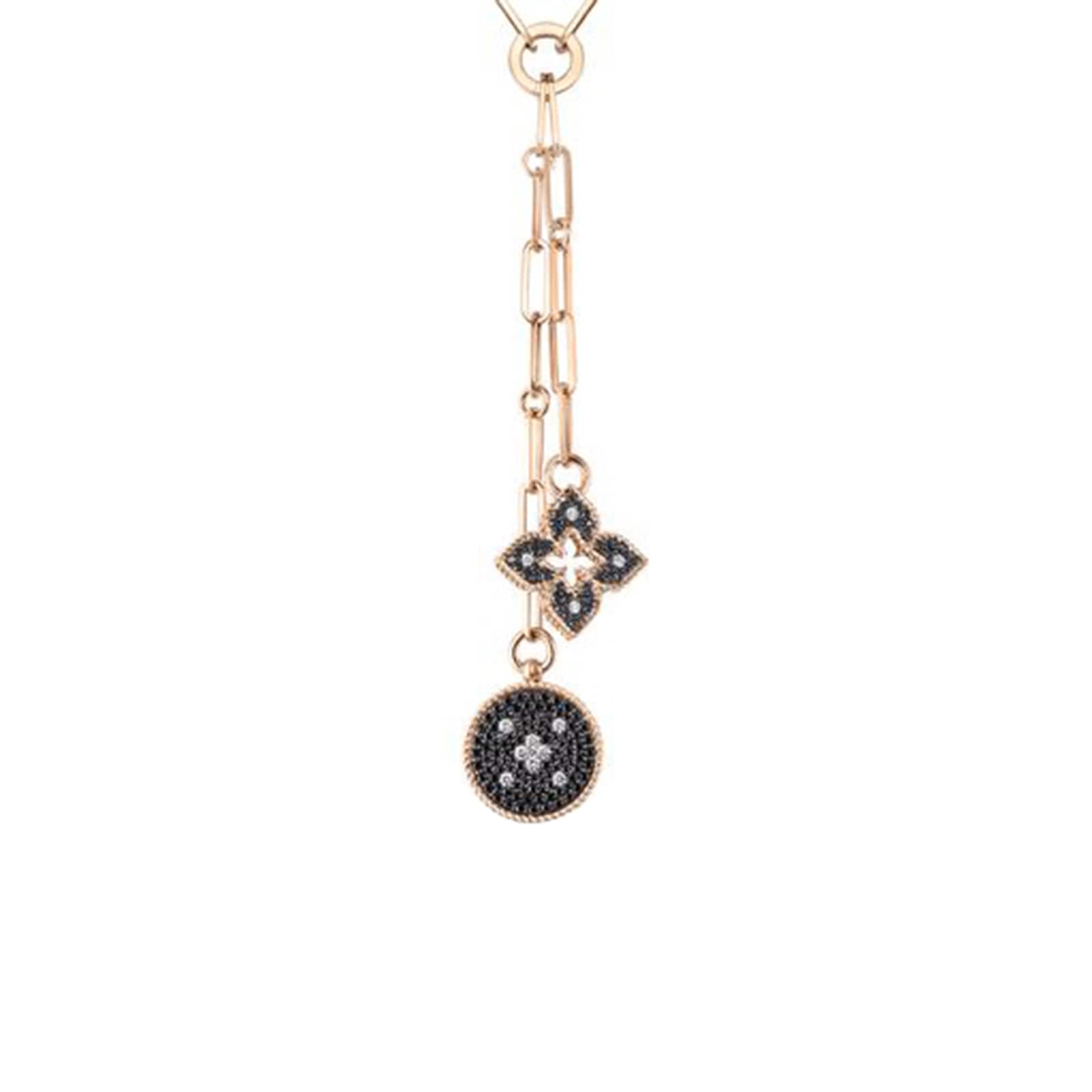 Roberto Coin 18k Rose Gold 1.17cttw Black and White Diamond Necklace