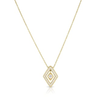 Roberto Coin 18k Yellow Gold 0.27cttw Diamond Lozenge Small Necklace 18"