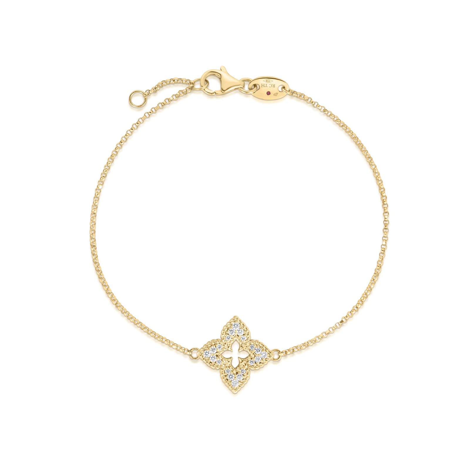 Roberto Coin 18k Yellow Gold 0.15cttw Diamond Venetian Princess Bracelet 7"