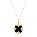 Roberto Coin 18k Yellow Gold 0.52cttw Diamond and 13.34cttw Black Jade Medallion Necklace 18"