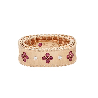 Roberto Coin 18k Rose Gold Exclusive Venetian Princess Color 0.32cttw Ruby and Diamond Ring Size 6.5 Roberto Coin 18k Rose Gold Exclusive Venetian Princess Color 0.32cttw Ruby and Diamond Ring Size 6.5