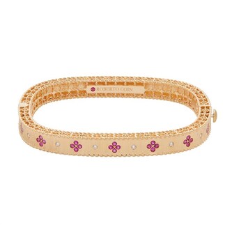 Roberto Coin 18k Rose Gold Exclusive Venetian Princess Color 0.45cttw Ruby and Diamond Bangle Roberto Coin 18k Rose Gold Exclusive Venetian Princess Color 0.45cttw Ruby and Diamond Bangle