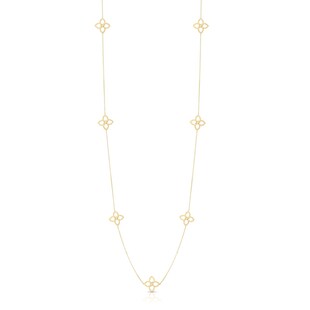 Roberto Coin 18k Yellow Gold 0.19cttw Diamond Cialoma Flower Station Necklace 33"
