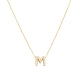 Roberto Coin 18K Yellow Gold 0.08cttw Diamond Love Letter M Necklace