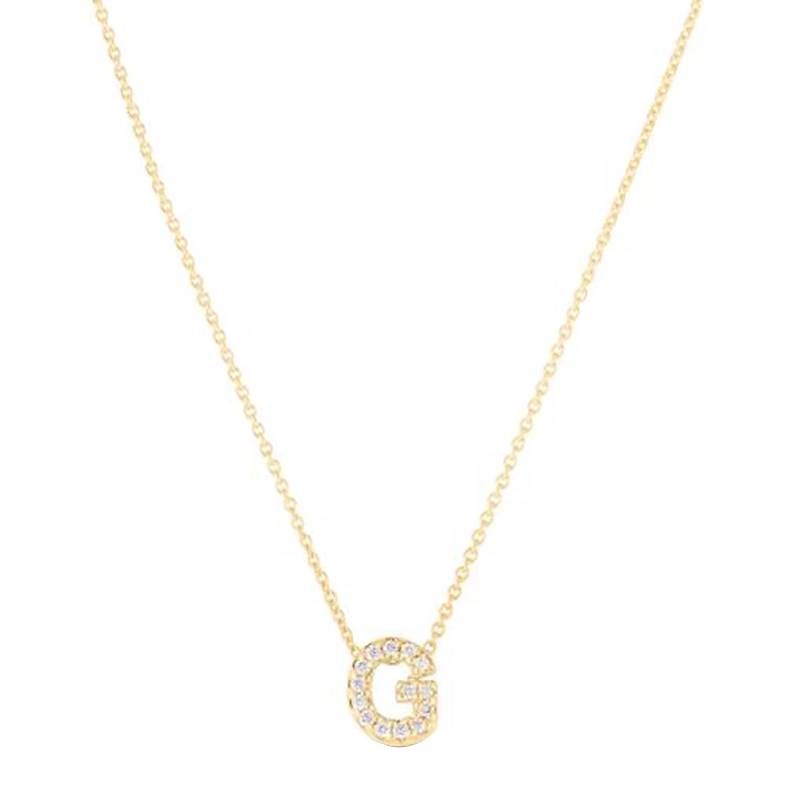Roberto Coin 18K Yellow Gold Tiny Treasures Diamond Love Letter G Necklace