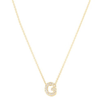 Roberto Coin 18K Yellow Gold Tiny Treasures Diamond Love Letter G Necklace