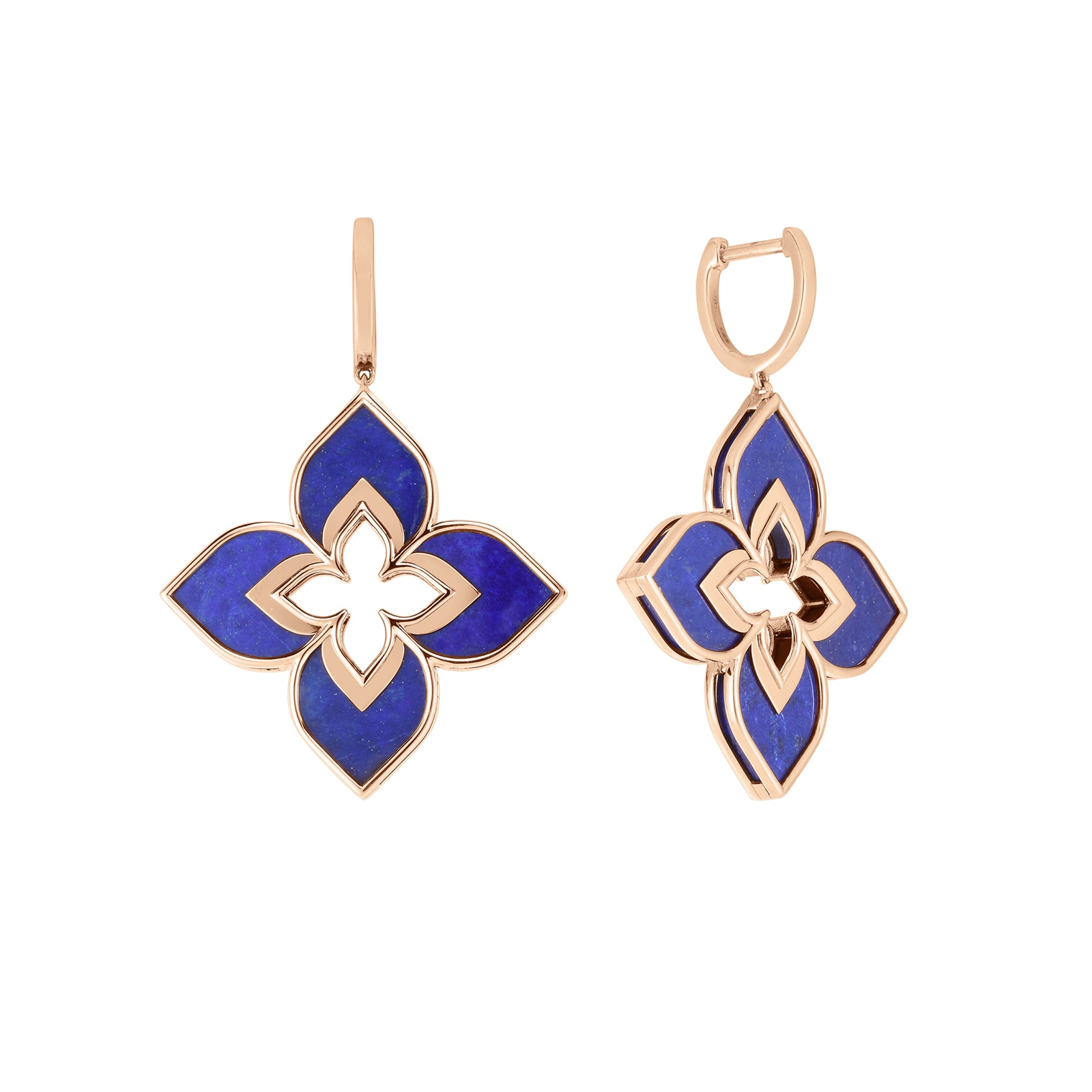 Roberto Coin Venetian Princess 18ct Rose Gold Lapis Drop Earrings Roberto Coin Venetian Princess 18ct Rose Gold Lapis Drop Earrings