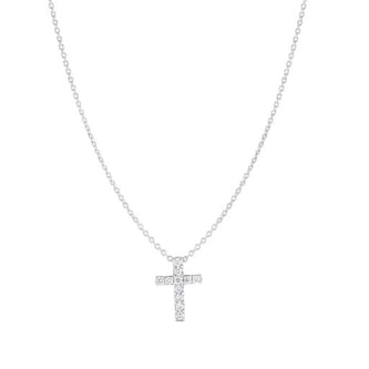 Roberto Coin 18k White Gold 0.10cttw Diamond Tiny Treasures Small Square Cross Necklace 18" Roberto Coin 18k White Gold 0.10cttw Diamond Tiny Treasures Small Square Cross Necklace 18"