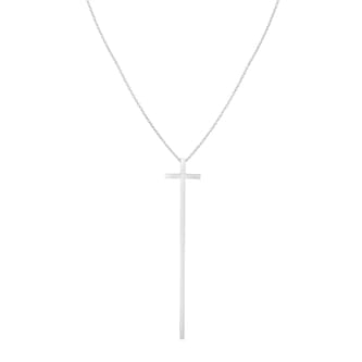 Roberto Coin 18k White Gold Tiny Treasures Long Slim Cross Necklace 18" Roberto Coin 18k White Gold Tiny Treasures Long Slim Cross Necklace 18"