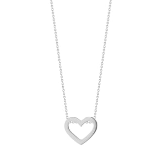 Roberto Coin 18k White Gold Tiny Treasures Heart Necklace 18"