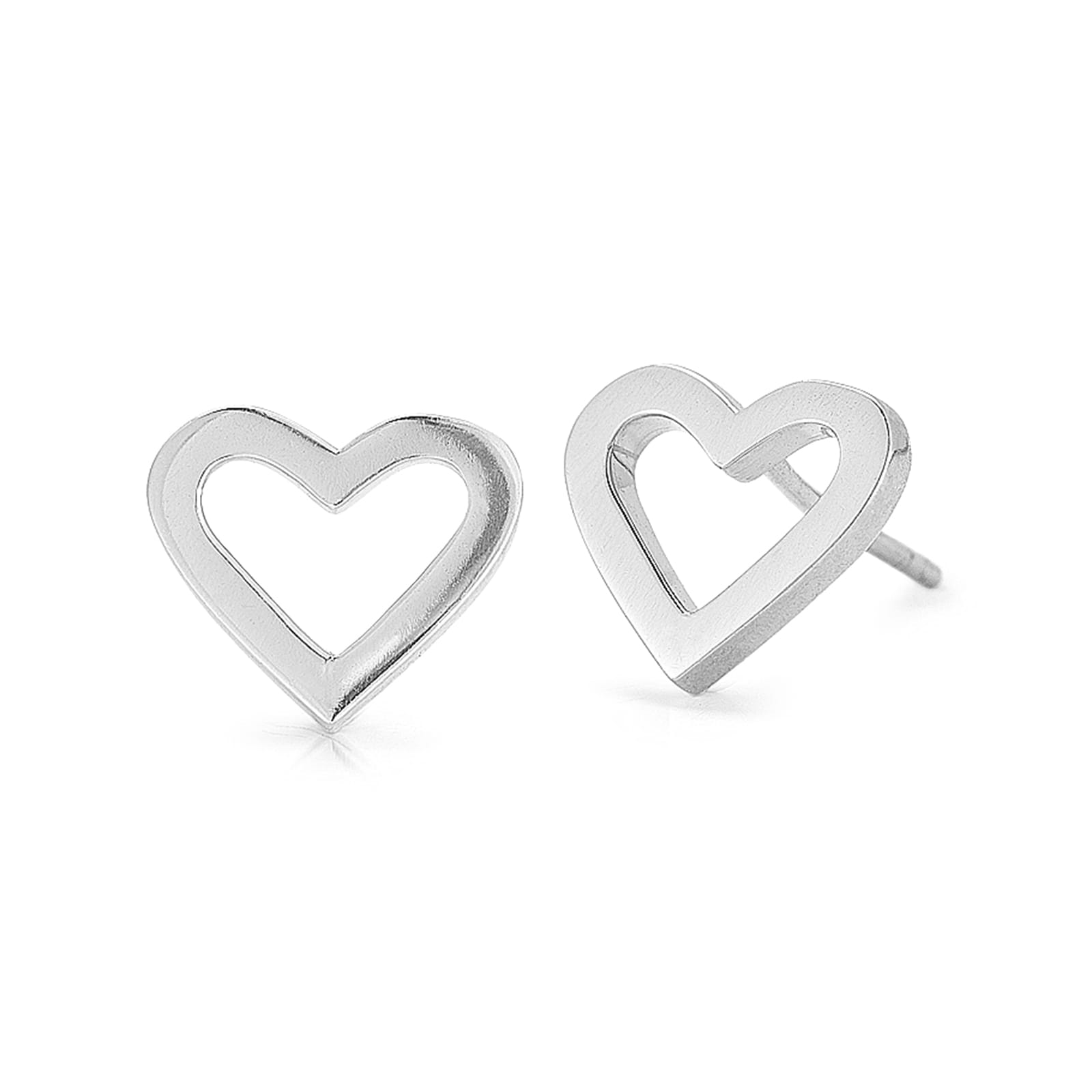 Roberto Coin 18k White Gold Tiny Treasures Heart Stud Earrings