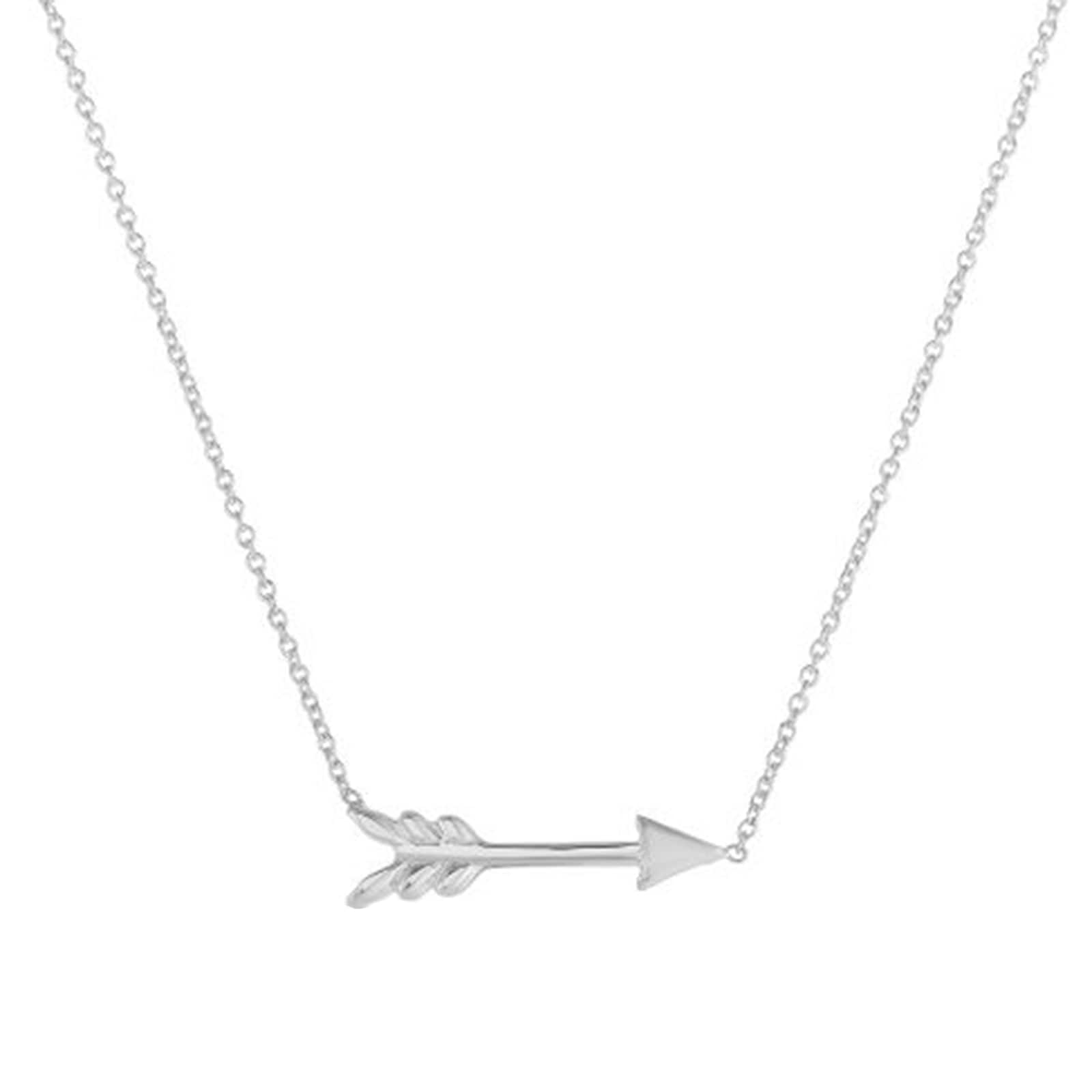 Roberto Coin 18k White Gold Tiny Treasures Arrow Necklace 18"