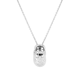 Roberto Coin 18k White Gold 0.13cttw Diamond Tiny Treasures Baby Bootie Necklace 18" Roberto Coin 18k White Gold 0.13cttw Diamond Tiny Treasures Baby Bootie Necklace 18"
