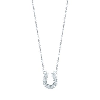 Roberto Coin 18k White Gold 0.23cttw Diamond Tiny Treasures Horseshoe Necklace 18"