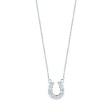Roberto Coin 18k White Gold 0.23cttw Diamond Tiny Treasures Horseshoe Necklace 18"