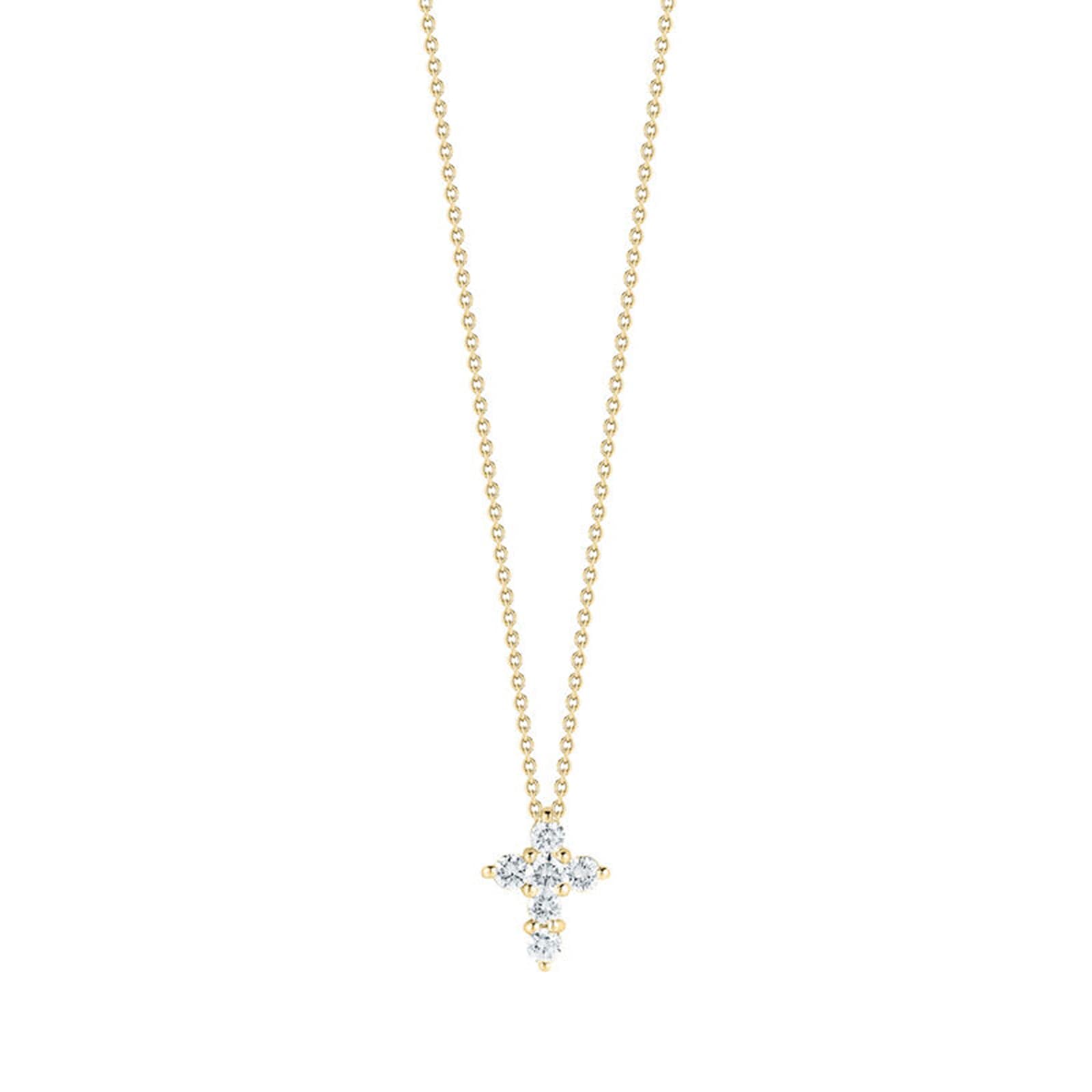 Roberto Coin 18K Yellow Gold Tiny Treasures Diamond Baby Cross Necklace