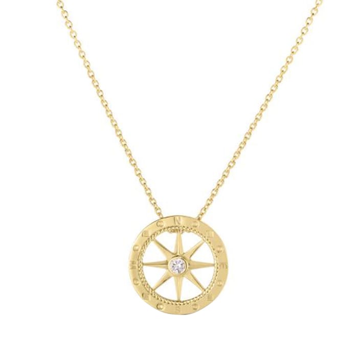 Roberto Coin 18K Yellow Gold Tiny Treasures Diamond Compass Necklace