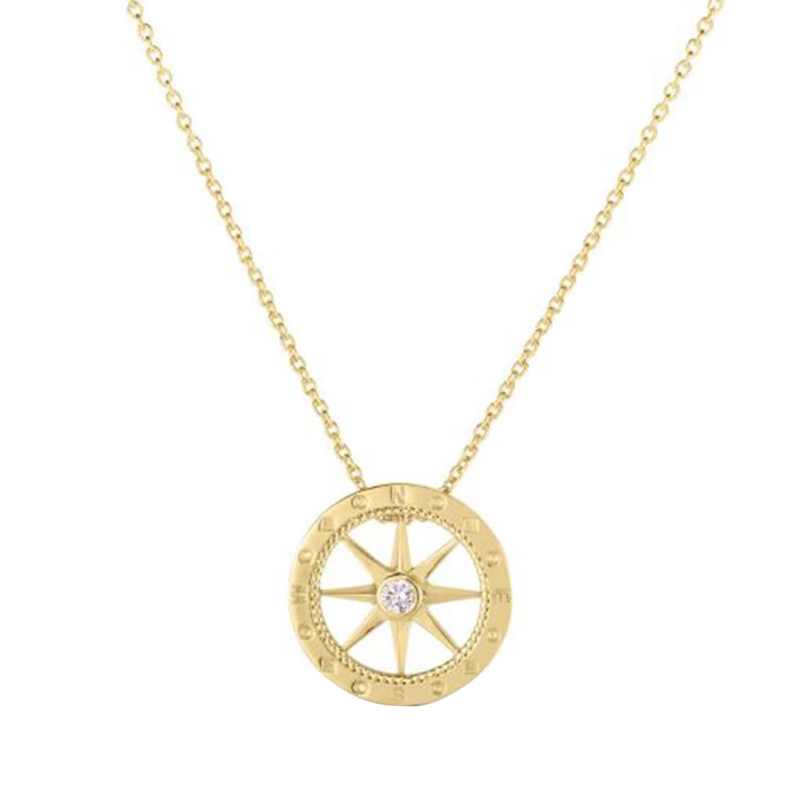 Roberto Coin 18K Yellow Gold Tiny Treasures Diamond Compass Necklace
